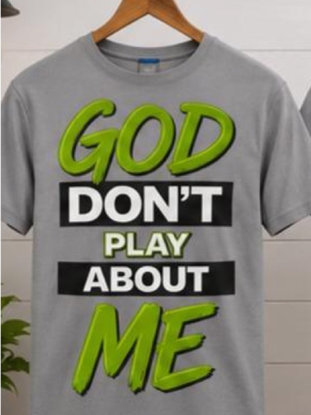Women 'God Don't Play About Me' Graphic Tee - Gray